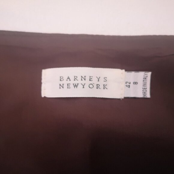 Barney's New York Ladies Size 8 Dark Brown Lined Made in Italy Lined Skirt - Picture 3 of 9